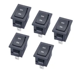 5個DC ACロッカースイッチ、SPSTミニオン/オフトグルスイッチ2ピンAC 125V-250V YFFSFDC DC 12V 24V 36V 48V 60V、自動車用オートバイボートの切断スイッチウォーターディスペンサーコーヒーポット等対応