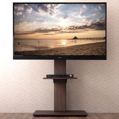 自立式 テレビ台 壁寄せ 高さ調節 32～77型 45400045(80125) ロータイプ ハイタイプ 隠しキャスター付き【上下/左右首振り】 テレビスタンド タンスのゲン