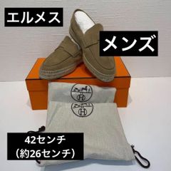 美品✨ エルメス スエード スリッポン メンズ 26.5cm相当 HERMES エルメス ブラック スエード スリッポン ターボ 42 箱