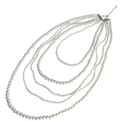 [ドナリー] 3連 5連 真珠 パール ネックレス 結婚式 セット ロング 白 フォーマル 可愛い レディース (5連 ロング) [5連 ロング]