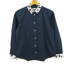 ポールスミス 長袖シャツ トップス ブラウス コットン レディース 40サイズ ネイビー Paul Smith 【中古】