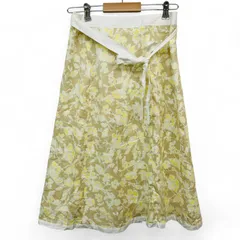 スピックアンドスパン　サイズ38　ロングスカート　ベージュ×黄×白　花柄　日本製