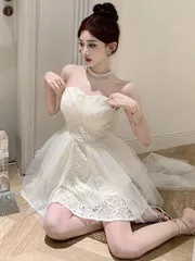 25年新作 後ろ姿も華やか★★刺繍チュールドレス Aラインでパーティーにぴったり