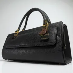 黒 象革 ハンドバッグ ダイヤル ロック式　EAGLE 黒 象革 ハンドバッグ ダイヤル ロック式 EAGLE 黒 象革