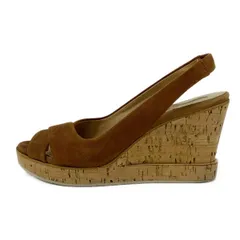 FERRAGAMO/SalvatoreFerragamo(サルバトーレフェラガモ) サンダル 6 1/2 C レディース - ブラウン ウェッジソール/オープントゥ
