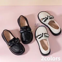 お取り寄せ商品 キッズ 女の子 フォーマル靴 革靴 子供靴 ローヒール 軽量 ブラック 子供 か 柔軟 16.1CM-22.7CM ホワイト リボン付き 紐なし  vii3u882730