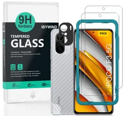 【特価セール】Ibywind ガラスフィルム POCO F3 5G/Redmi k40/Xiaomi Mi 11i 5G 用 強化 ガラス 保護 フィルム 2枚セット カメラレンズプロテ クター付き(金属材料) 背面保護フィルム付き 簡単装着キット付き