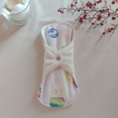 【布ナプキン】無添加コットンフランネルとダブルガーゼ ヨーヨー水風船柄 23cm 6層仕立て 1枚