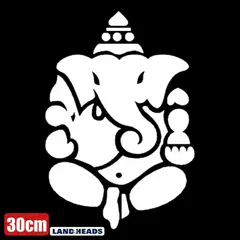 車 ステッカー 30cm 神様 ガネーシャ インド 象 ヒンドゥー教給油口 おもしろ バイク かっこいい カー用品 かわいい シール おしゃれ 転写式 白 送料無料 st2059-30