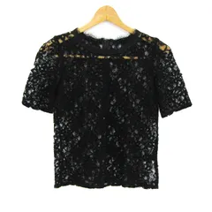 ジルスチュアート ブラウス シアーシャツ トップス 半袖 総レース レディース Mサイズ ブラック JILLSTUART 【中古】
