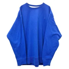 Champion ロゴスウェット トレーナー 4XL ブルー チャンピオン クルーネック 目あり 裏起毛 古着卸 アメリカ仕入 a709-5003