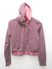 ◇ Θ puma プーマ 薄手 長袖 ジップアップ パーカー サイズM パープル系 レディース P  【1410230028412】