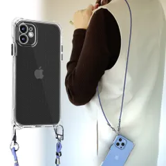 iPhone12Pro ケース クリア スマホショルダー ショルダーケース ストラップ付 ストラップケース 耐衝撃 TPU