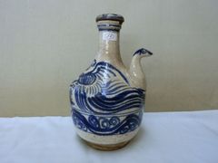沖縄 胡老焼 魚文赤絵 双耳扁壺 花瓶 34cm やちむん - メルカリ