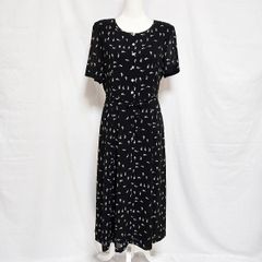 美品】マッキントッシュフィロソフィー ロングワンピース 花柄 36 黒