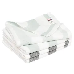 【新着商品】ブルーム 今治タオル 認定 ガーゼタオル フェイスタオル 4枚セット グルービー ボーダー キッチンタオル 速乾 部屋干し 日本製 綿100％ (グレー・ブラック) 0