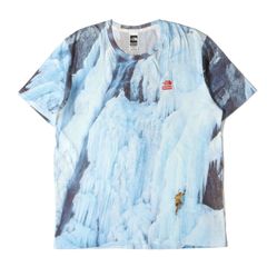 Supreme シュプリーム Tシャツ サイズ:L / 21SS THE NORTH FACE アイスクライミング 全面プリント Tシャツ (Ice Climb Tee) / ブルー系 / トップス カットソー 半袖 / コラボ【メンズ】【中古】