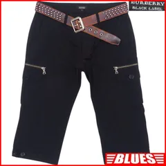 BURBERRY BLACK LABE 廃盤 バーバリーブラックレーベル ハーフパンツ W30 メンズ 黒 ノバチェック 刺繍 カーゴパンツ バーバリー_ウエスト73cmから77cm一覧←SEULB屋着古← TY3886