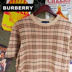 BURBERRY バーバリー Blue Label 日本製 Tシャツ Lサイズ チェック レディース ワンポイント 刺繍 ロゴ ブラウン 10660