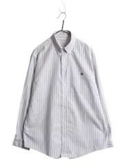 【お得なクーポン配布中!】 ブルックスブラザーズ ストライプ 長袖 ボタンダウン シャツ メンズ L / オックスフォード ワイシャツ スーピマ コットン ノーアイロン BD