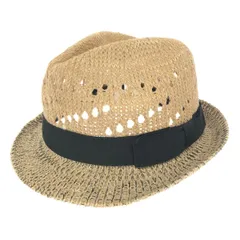 美品 orient  オリエント 麦わら 帽子 FREE  ブラック/ベージュ  ユニセックス ジュート 東洋ハット 帽子 服飾小物　240001140487