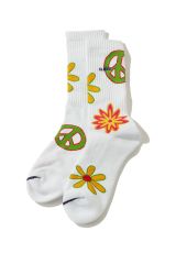 XLARGE エクストララージ 101252054005 FLOWER SOCKS ソックス WHITE 正規通販 メンズ レディース