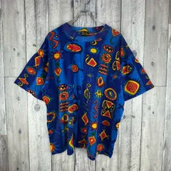 MAHILA COLLECTIONS 総柄 アート柄 半袖 Tシャツ TEE