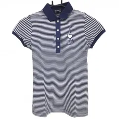 ★値下げ★パーリーゲイツ 半袖ポロシャツ ネイビー×白 ボーダー レディース 0(S) ゴルフウェア PEARLY GATES