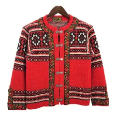 ノルウェー製 nordstrikk ノードストリック チロリアンニットセーター ユーロ レッド(メンズ M相当)中古 古着 U3193