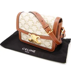 【中古 美品】セリーヌ ショルダーバッグ ティーン トリオンフ TRIOMPHE 188882BZ4.01BC ホワイト カーフスキン CELINE レディース レザー