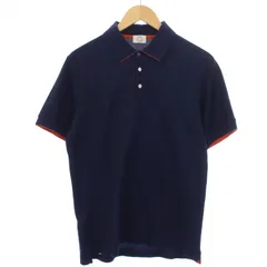 エルメス HERMES SELLIER セリエボタン ポロシャツ 半袖 L 紺 ネイビー /BMのサムネイル