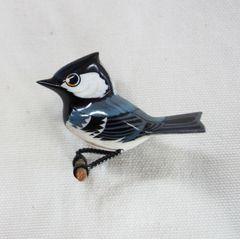 未使用】Persona工房 三谷龍二木彫りブローチ にわとり