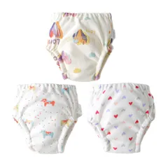 ☆ Dセット ☆ 110cm ☆ トレーニングパンツ3枚セット yktpants3 トレーニング パンツ 女の子 3枚セット トレーニング パンツ トレパン ガーゼパンツ 下着 おねしょ対策 おねしょ トイレ トイトレ キッズ 4層 3点セット 防水