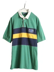 【お得なクーポン配布中!】 90s ポロ ラルフローレン ボーダー 半袖 ポロシャツ XL ラグビー ラガー