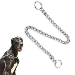 新品 Liroyal 犬用首輪 チェーンカラー 犬チョークチェーン首輪 中大型犬用 散歩 しつけ用 耐久性に優れ 結び目を防ぐ 3MM*55CM