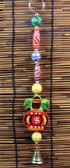 インドのカラフルな装飾オブジェ 壺と卍 天井 壁飾りに KO-BLL18