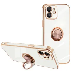 【新着商品】iPhone 12 mini ケース リング付き スマホケース 車載ホルダー対応 携帯カバー 360°回転 スタンド機能 リング カバー アイフォン 12 mini 耐衝撃 TPU カバー 5.4インチ用（ホワイト）