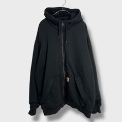 カーハート ジップアップパーカー ボックスロゴ ブラック L G135 