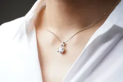 【新品未使用】ネックレス CZネックレス キュービックジルコニア 2.0Ct アクセサリー ネックレス ジュエリー おしゃれ シンプル 一粒石 シルバー 女性 レディース 20代 30代 40代