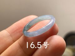L13-71 氷糯種 ラベンダー・ブルー 16.5号 天然グアテマラ産 A貨 本翡翠 くりぬき リング