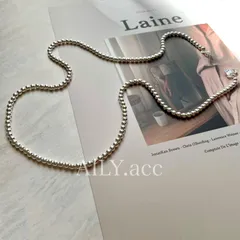 シルバーボールロングネックレス　4mm