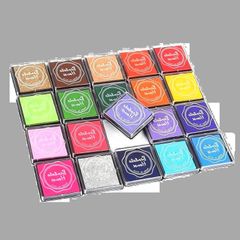 【在庫処分】お祝い クリスマス ハンコ 年賀状 メッセージカード フィンガーペイント DIY インク スタンプパッド ハンドメイド 印鑑 手紙 水性 カラフル スタンプ台 (20色) 20色セット LIANHATA