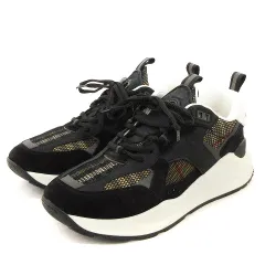 バーバリー ロンドン BURBERRY LONDON LOW TOP SNEAKER TNR SEAN スニーカー シューズ メッシュ チェック 切替 スエード 黒 ブラック 43 28cm位 ■SM1 ☆AA★のサムネイル
