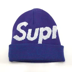 【中古】SUPREME 23AW BigLogo Beanie Tan Plaid ビーニー パープル RN101837 シュプリーム[91][240091366352]