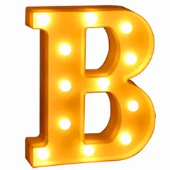 アルファベット 飾り イニシャルライト イベント 乾電池式 結婚式 英字や数字の形 パーティー LEDライト ギフト(B) マーキーライト