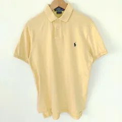 (^w^)b POLO RALPH LAUREN ポロ ラルフローレン 半袖 ポロシャツ カットソー プルオーバー ハーフボタン ストリート カジュアル デイリー ゴルフ アウトドア レジャー アメカジ スポカジ シンプル 刺繍 イエロー系 メンズ サイズS