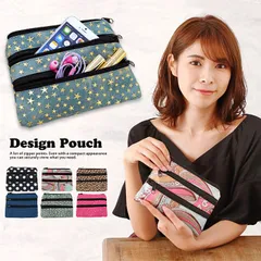 ポーチ トリプルファスナー レディース おしゃれ かわいい 化粧 コスメ ケース 小物入れ メール便