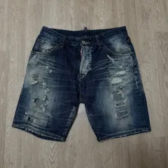 DSQUARED(ディースクエアード) 2 メンズ ダメージ ウォッシング デニム ハーフパンツ 48