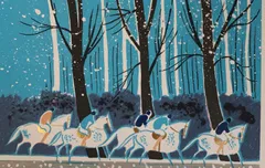 版画　リトグラフ　ラシス　海辺の乗馬　直筆サイン有り　美品　希少枚数 Amazon | セルジュ・ラシス 「森の乗馬」 馬 絵画 リトグラフ