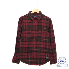 ☆美品☆ adidas アディダス トップス シャツ ネルシャツ カジュアル おしゃれ 長袖 レディース レッド チェック S 901-12296 送料無料 古着